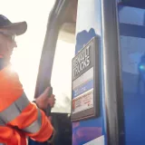 Driver going into an electric truck Renault Trucks D